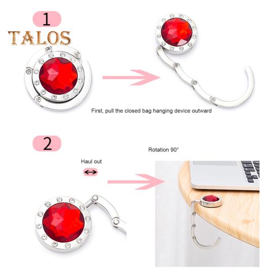 Składany wieszak na torbę z magnesem, antypoślizgowa konstrukcja, uniwersalna kompatybilność, kompaktowy, przenośny wieszak na torebkę