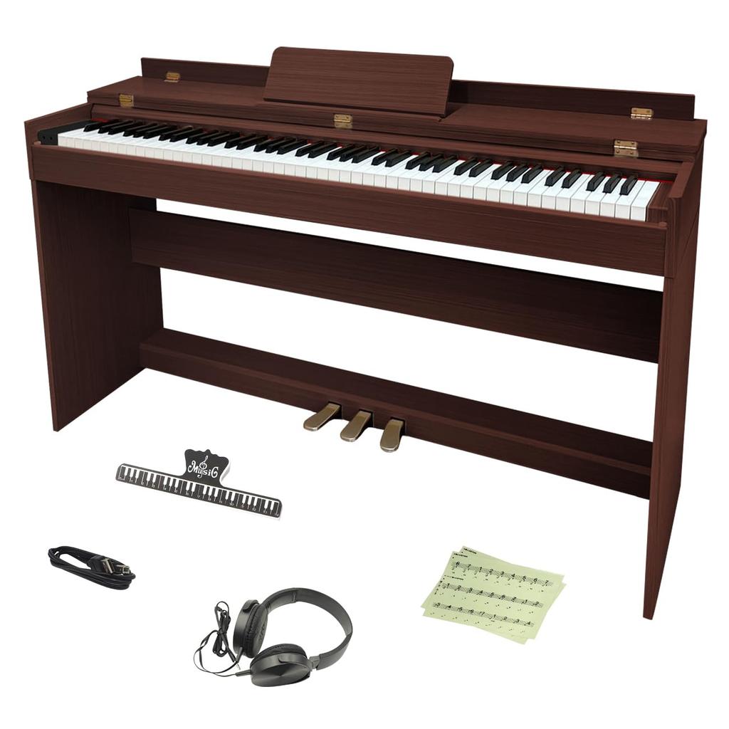 Action 88 Longeye Electronic Piano 88 Keys Piano Touch Feel MOLD1 3 pedály Prachotěsný kryt Flip Cover Dřevěný stojan Dvě sluchátka použitá současně