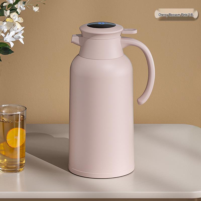 Portable Thermos Flask with Temperature Display, Large Capacity, Glass Liner, Insulated for Home, Dorm, or Travel Use