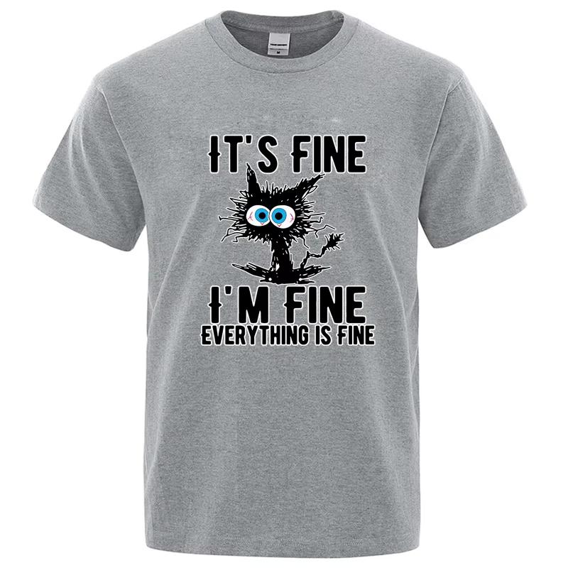 Mens High Quality Tshirt 100 Cotton Funny Cool Cat Printed Tshirt Casual Mens Short Sleeve Tshirt for Men TShirt Male Top S