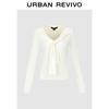 UR Women's Autumn Shawl Tie V-Neck Long Sleeve T-Shirt