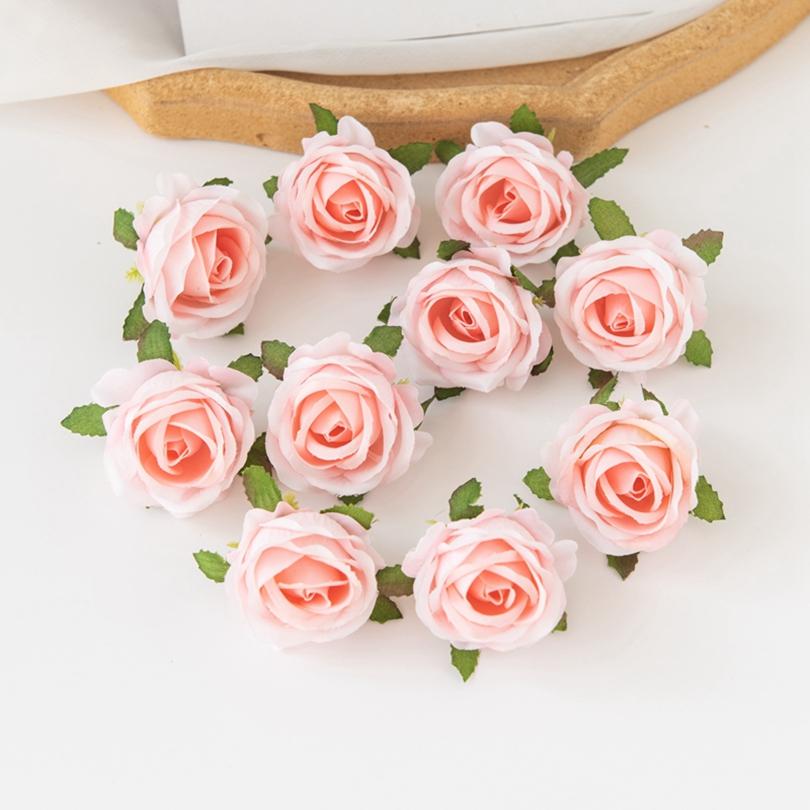 

50/100 шт. Искусственные Цветы Шелковая Головка Розы DIY Коробка для Конфет Домашнее Рождественское Украшение Садовая Арка Свадебный Букет Венок Аксессуар 50 pieces