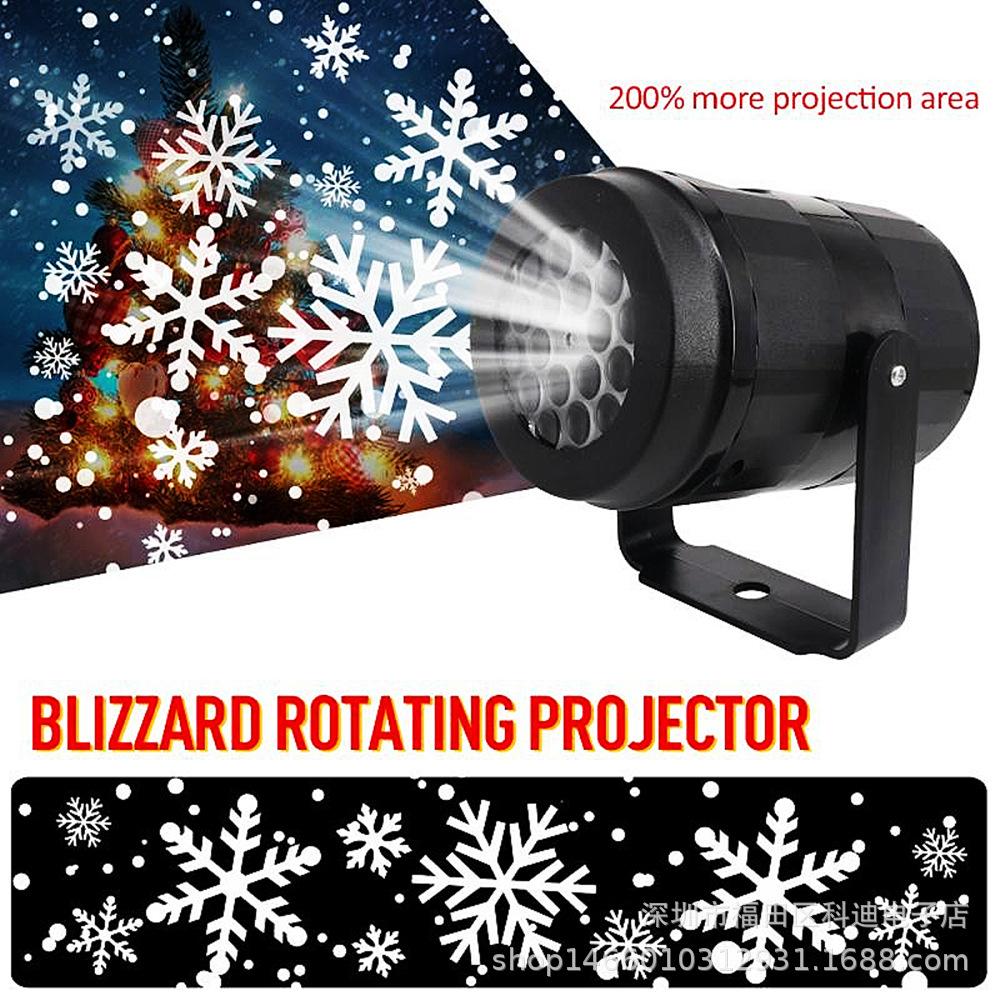 LED Projector Night Light Snowflake Projector Outdoor Lamp 360° Rotating Home Festivals Party Decoration