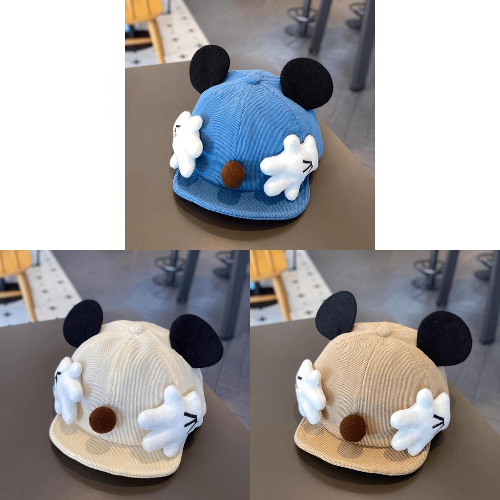 Baby Boy Cartoon Cotton Cap With Breathable Short Brim For Autumn Outdoor Wear