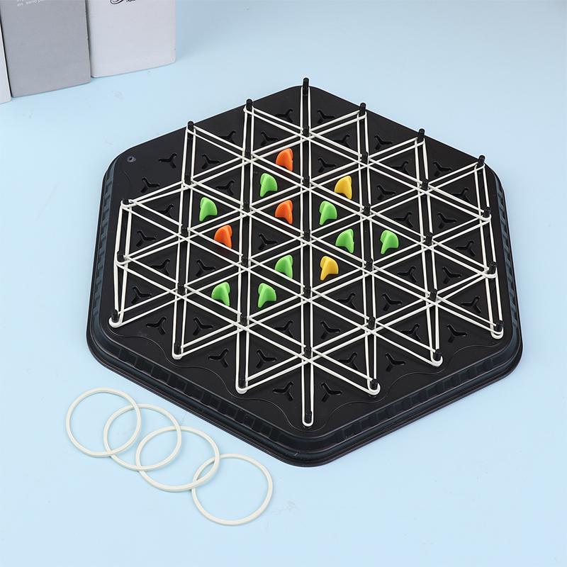 Ketten-Dreiecks-Schach-Duell-Brett Strategiespiel für Kinder und Erwachsene Lustiges Familien-Logik-Schach-Strecken-Tische-Spiel