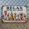 Unrivaled "Relax & Enjoy Life" Sign | Colorful Chicken Wall Decor, Weatherproof Iron, All Places Suitable