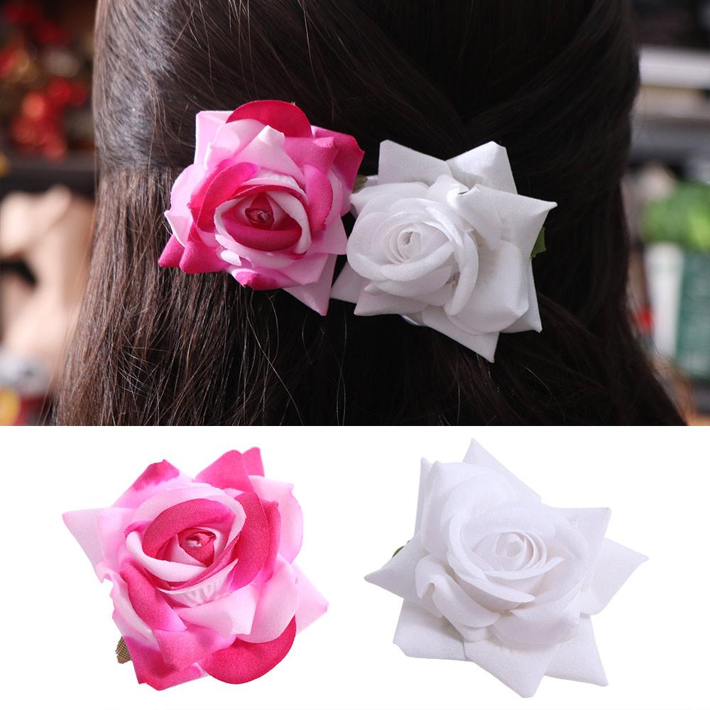 Cloth Rose Flower Hairpin Vacation Headwear Girl Rose Hair Clip Sweet Flower Hair Clip Hawaii