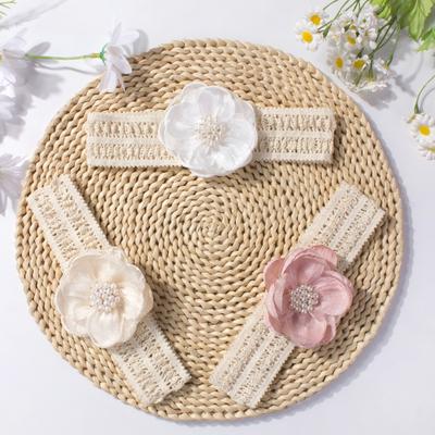 Nouvelle fleur de tête pour bébé, jolie bandeau élastique en dentelle florale pour bébé, couvre-chef accessoires pour cheveux d'enfants