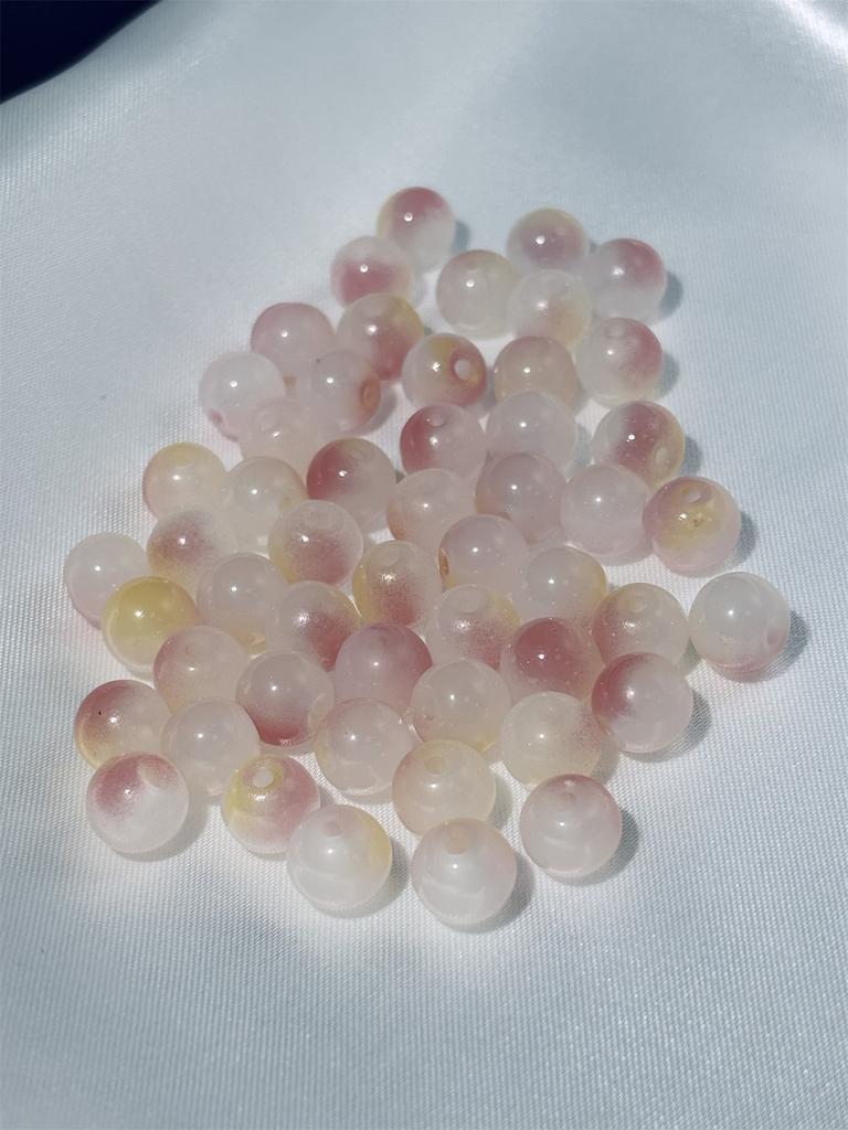 50pcs 8mm Glass Crack Imitation Jade Color Series Round Beads DIY Handmade Necklace Bracelet Loose Beads Jewelry Accessories