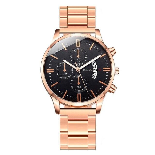 

Мужские модные часы, минималистичные часы с тремя глазами, мужские часы из нержавеющей стали, сетчатые мужские часы, кварцевые мужские часы, роскошные 2020