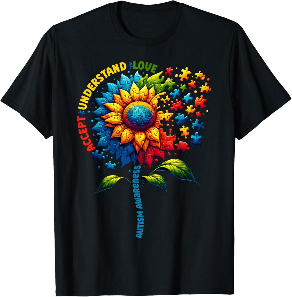 Autism Awareness Sunflower Autism Sunflower Unisex T-Shirt