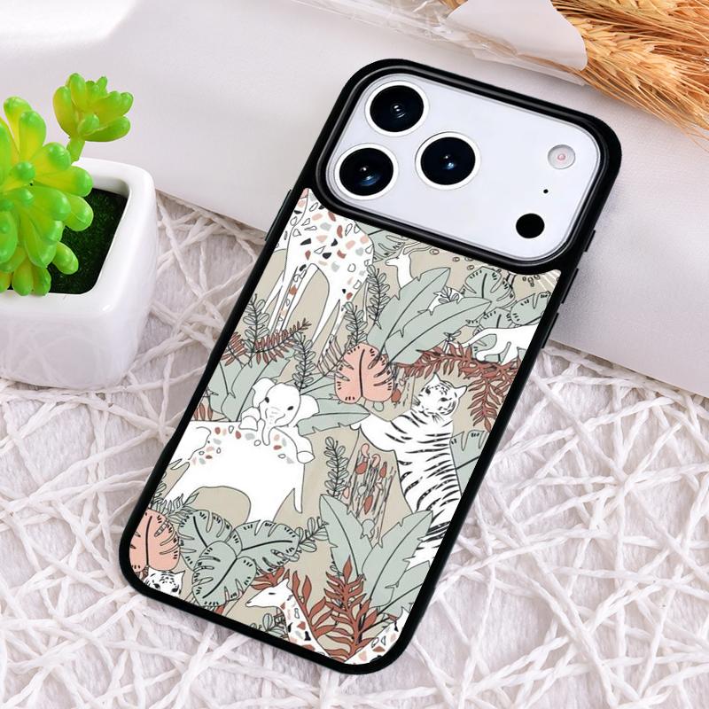 Wild Forest Animal Soft Shockproof Phone Case for iPhone 17 Air 16e 15 11 12 14 13 Pro Max Cover Coque