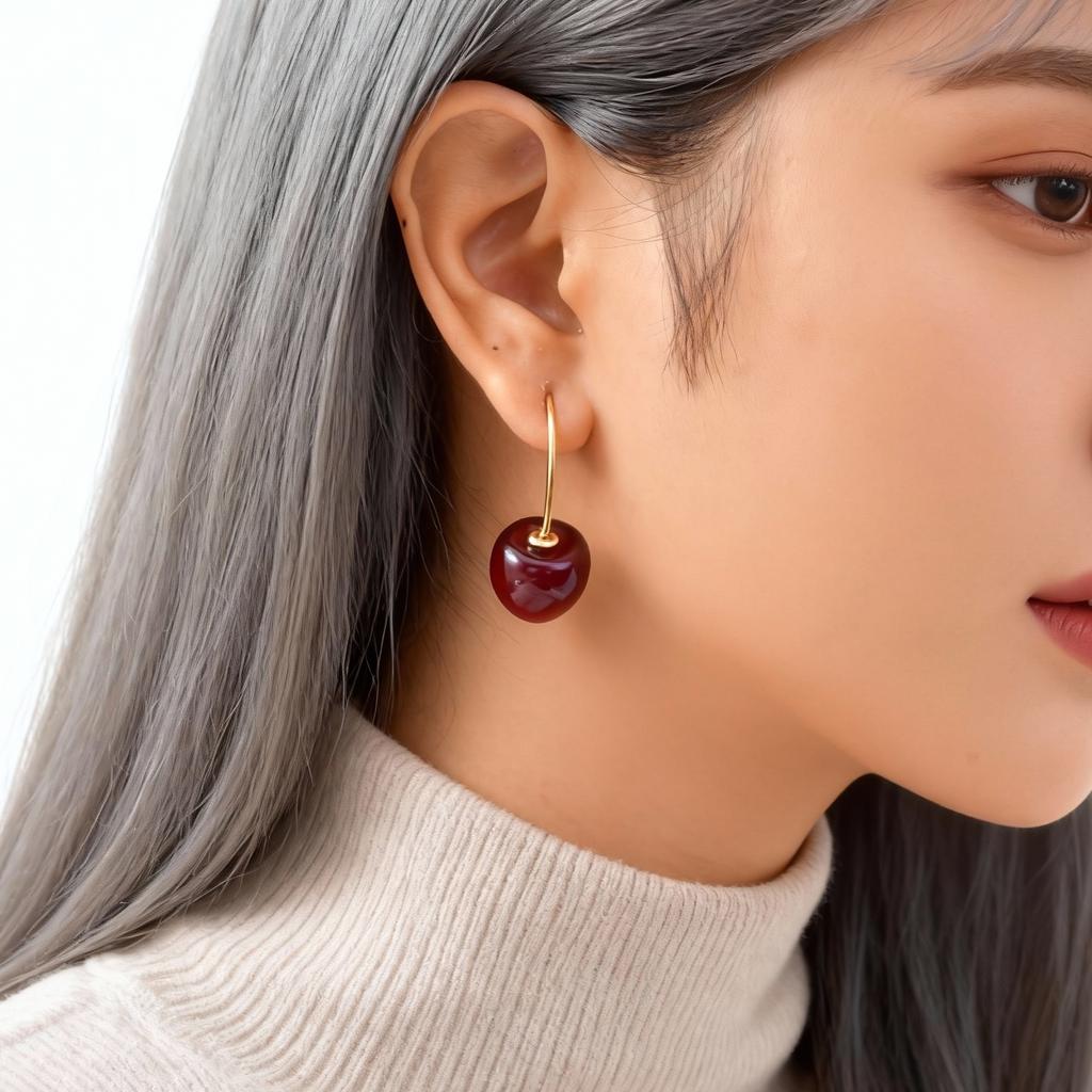 Sweet Cherry Earrings for Women Adorable Dangle Earrings Fruit Earrings Perfect Gift for Girls Charm Jewelry