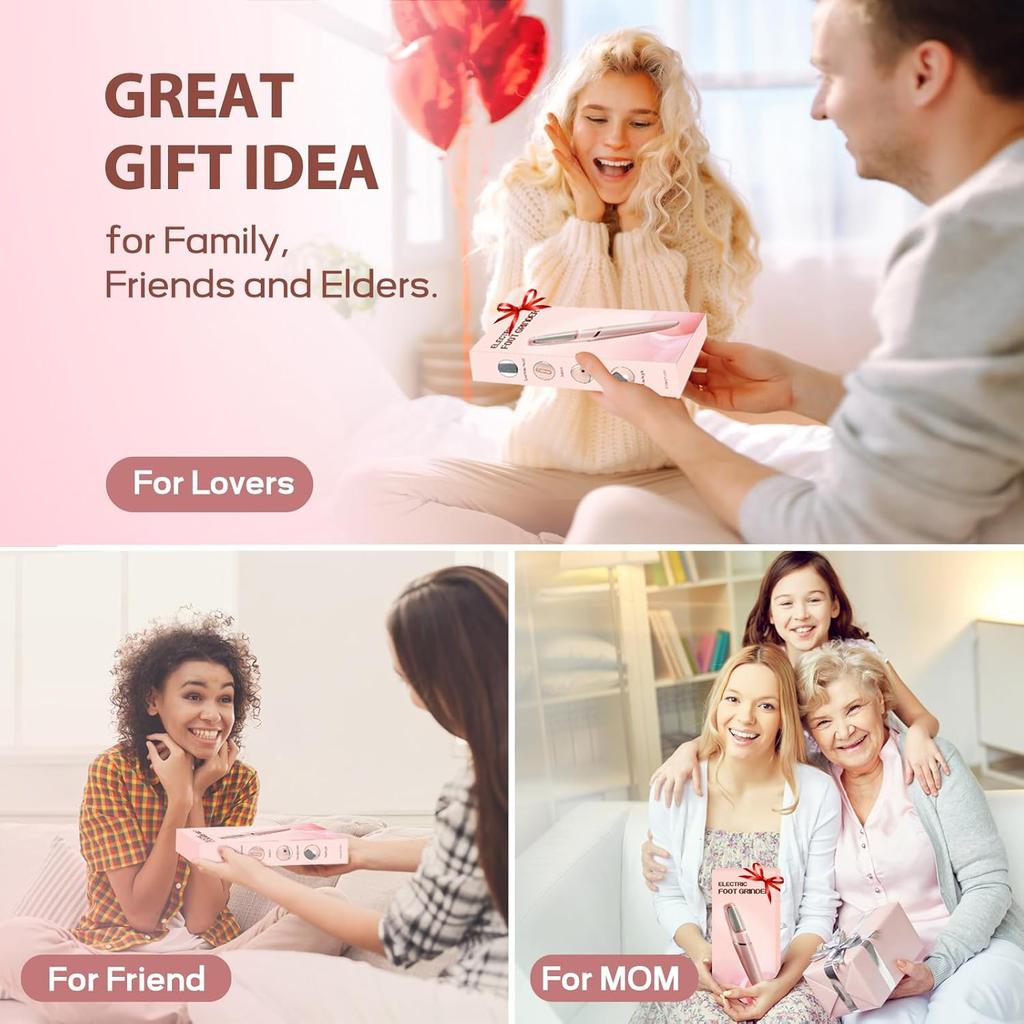 Electric Foot Callus Remover, Callus Remover for Feet Rechargeable Portable Pedicure Tool Kit, Smooth Pedicure Wand for Feet Care, Removes Dry Hard &