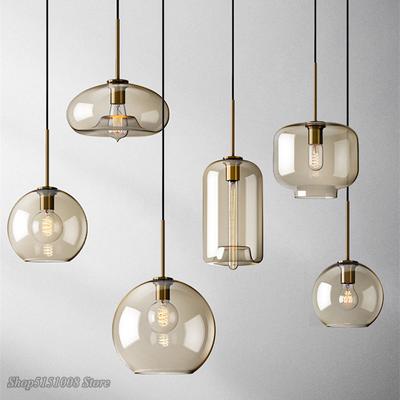 Nordische Glas-Pendelleuchte Modernes Wohnzimmer Küche Hängelampen Beleuchtungskörper LED-Lampe Heimdekor Hängeleuchte