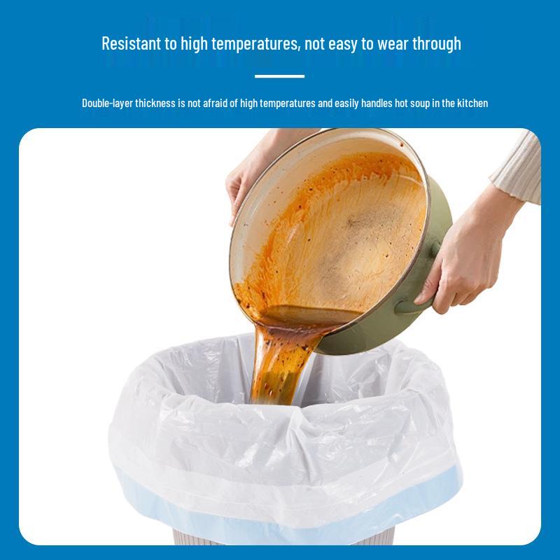 Large Thickened Drawstring Trash Bags - Tear-Resistant for Kitchen, Bathroom, and Household Use