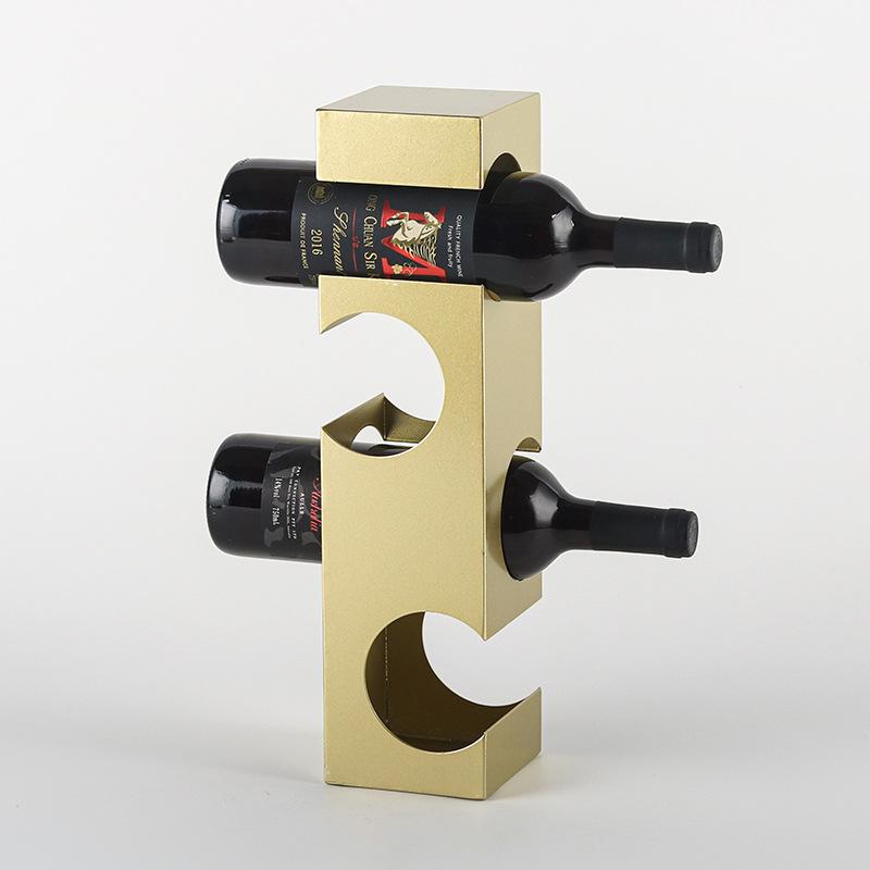 Creative Abstract Metal Geometric Wine Rack Ornaments Model Room Hotel Restaurant Wine Cabinet Living Room Art Soft Decoration