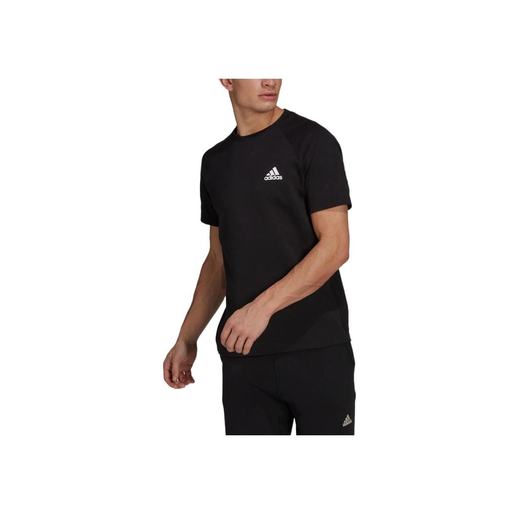Adidas Solid Color Logo Casual Sports Short Sleeve T-Shirt Men Tops Black HE2238