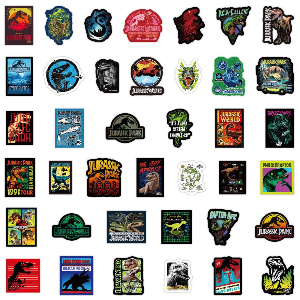 Non-Toxic 50/75Pcs/Pack Jurassic Park Dinosaur Animals Graffiti Stickers For Furniture Diy Chair Toy Car Trunk Computer Motorcycle