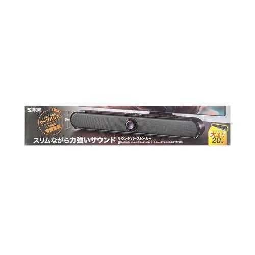 SANWA SUPPLY Bluetooth Compatible Slim Sound Bar Speaker MM-SPSBA4