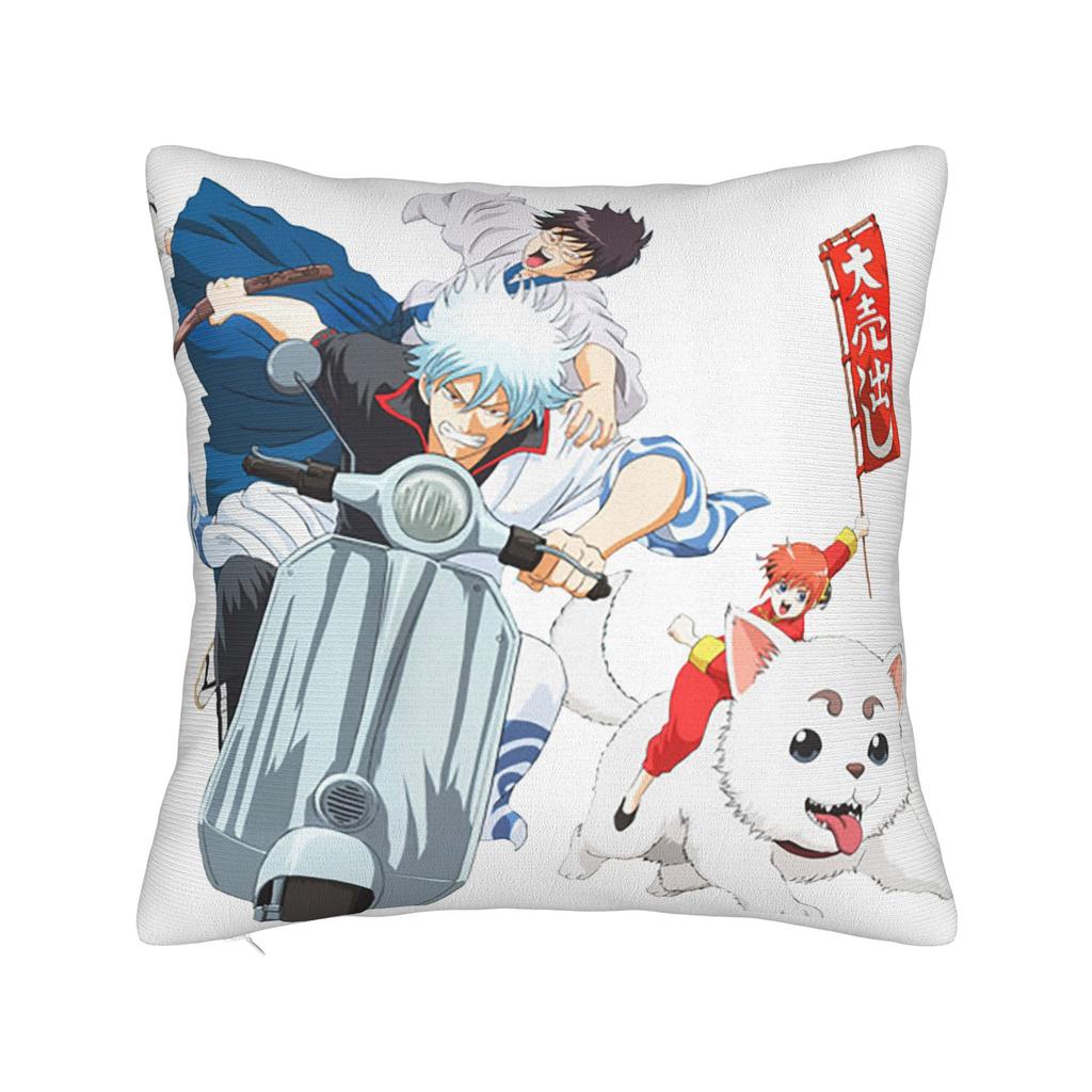 Gintoki Cool Pillowcase Printed Polyester Cushion Cover Gift Gintama Anime Japan Throw Pillow Case Cover Home Drop Shipping 18''