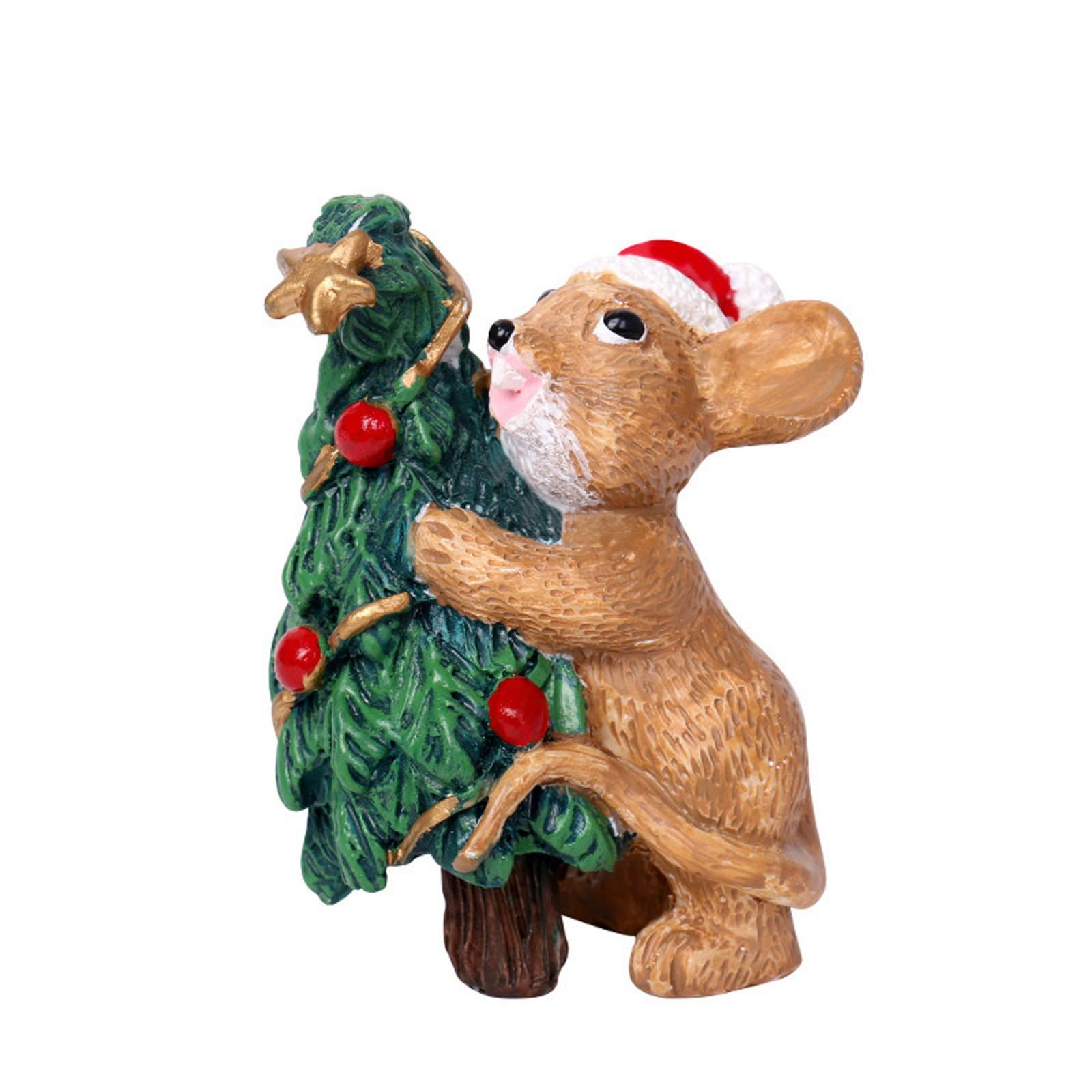 

Christmas Desktop Decoration Resin Crafts Ornaments Creative Animals Catch Dwarfs Festive Atmosphere Decoration Ornaments One Size