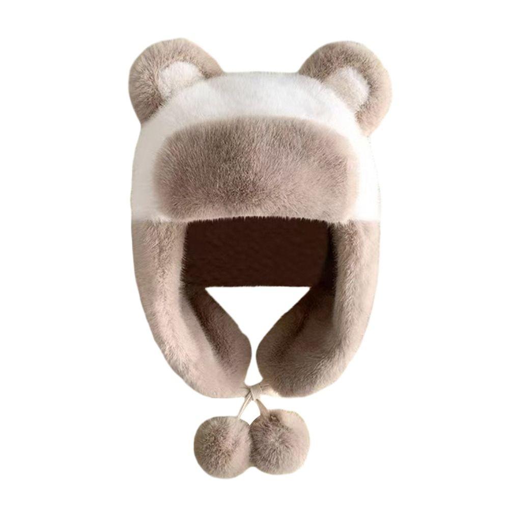 Thick Bomber Hat Plush Ushanka Fur Hat Outdoors Winter Cap for Men Women