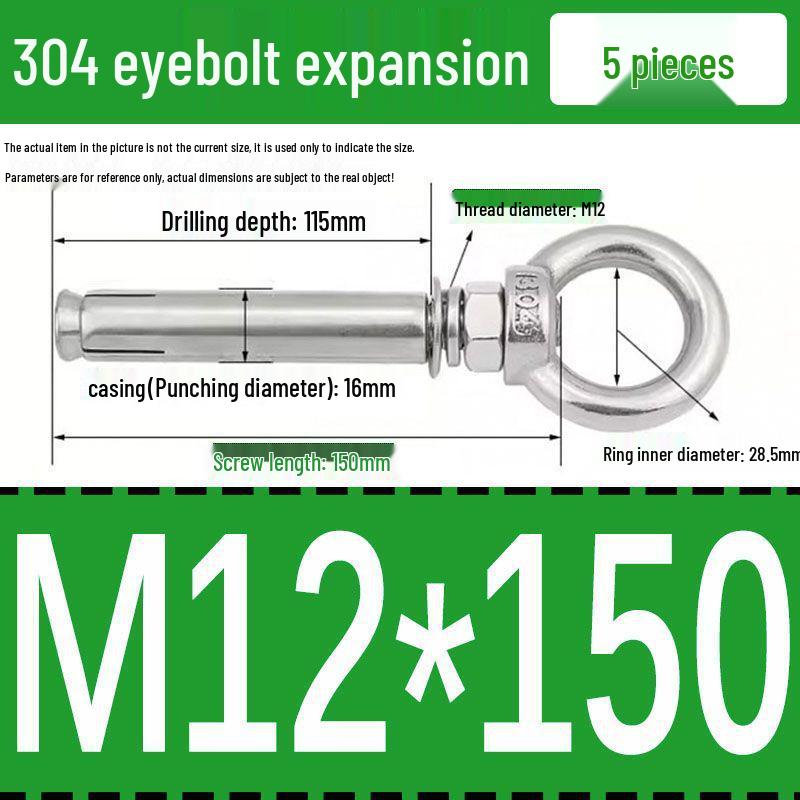Stainless Steel 304 Eyebolt Expansion Nail with Fixing Loop