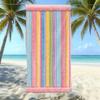 Populaire gestreepte bedrukte strandlaken Sneldrogend Zandvrij Volwassen Zwem Bad Handdoek Microvezel Handdoek