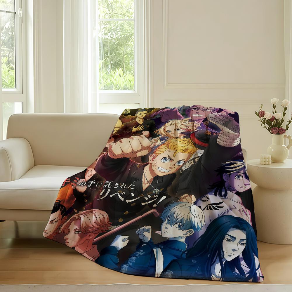 Adventure anime Tokyo Revengers Blanket For Sofa Office Bed Plane Travel Sleep Read Relax Camping Soft And Warm