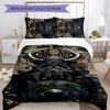 Mythologie Walhalla 3-teiliges Bettwäsche-Set Bettbezug Verschluss Enthält 1 Bettbezug & 2 Kissenbezüge für Alle Jahreszeiten Schlafzimmer Zuhause Wohnheim Dekoration