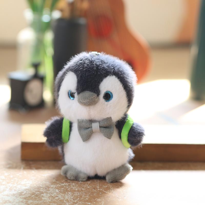 

With Bag Penguin Plush Toy With Keychain For Gifts And Backpack Decorations чорний