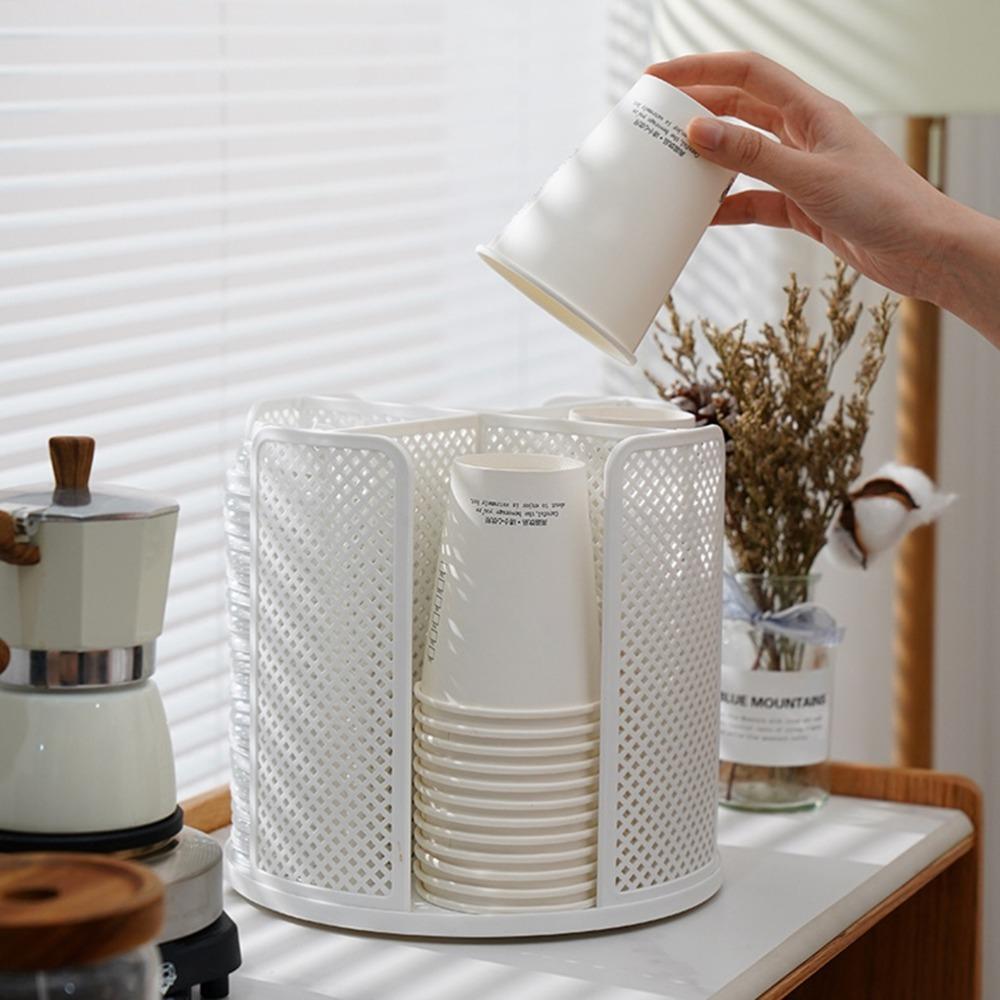 4 Compartment Coffee Cup Organizer 360 Rotating Rotating Cup Holder For Restaurant