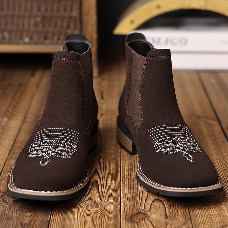 R006 Chelsea Boots Embroidered Pullover Chelsea Boots Men's Martin Boots, Foreign Trade