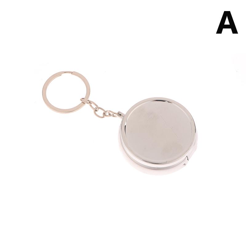 Round Storage 3-Compartment Metal Small Pill Box Outdoor Portable Mini Foldable Pockt Pill Capsule Holder Case Organizer