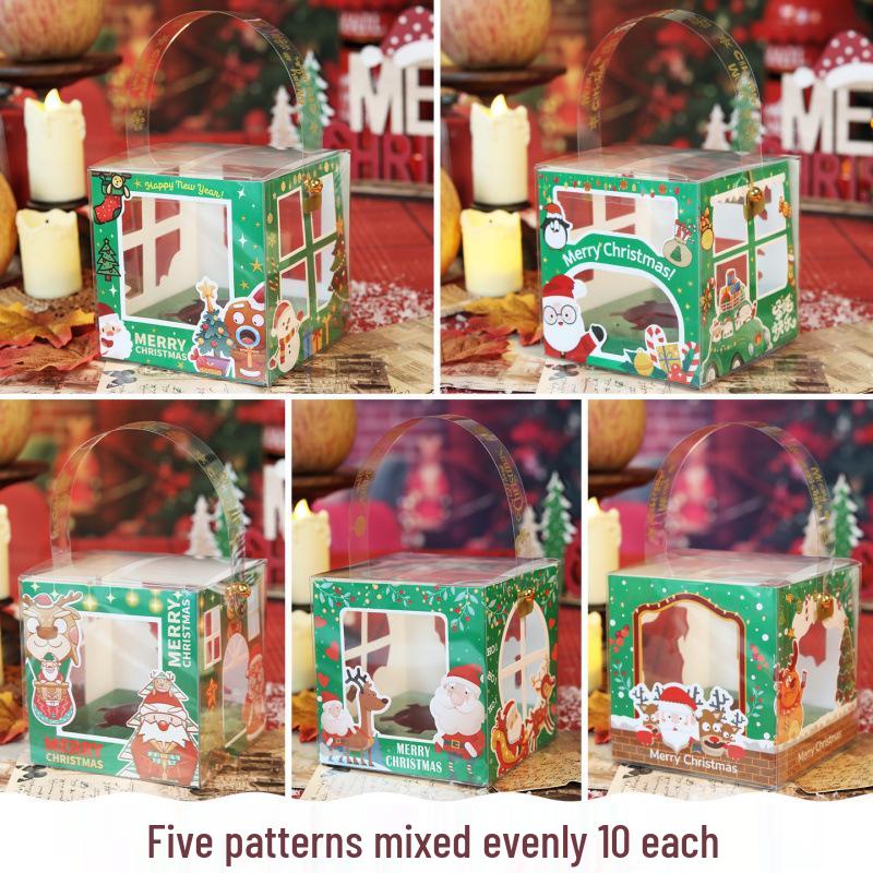 Transparent Christmas Eve Apple Gift Box with Handle - Ideal for Apples and Children s Candy