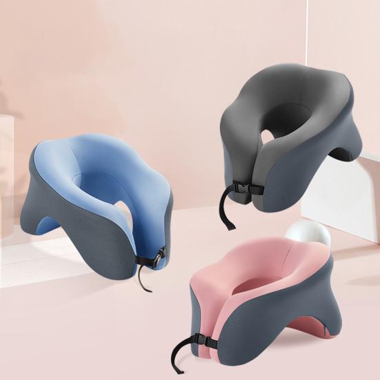 U-Shaped Neck Pillow Ergonomic Memory Foam Pillow Neck Cushion with 360 Degree Support for Travel Office Car Sleeping