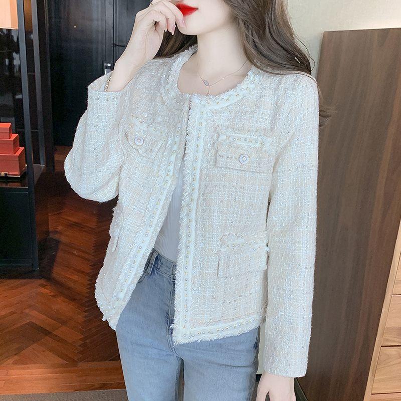 Chaqueta corta estilo francés de primavera y otoño para mujer a la moda y elegante