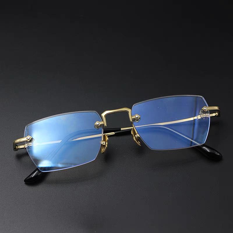New Frameless Retro Metal Frame Hd Reading Glasses Men's Anti-blue Light Elderly Reading Glasses JH265