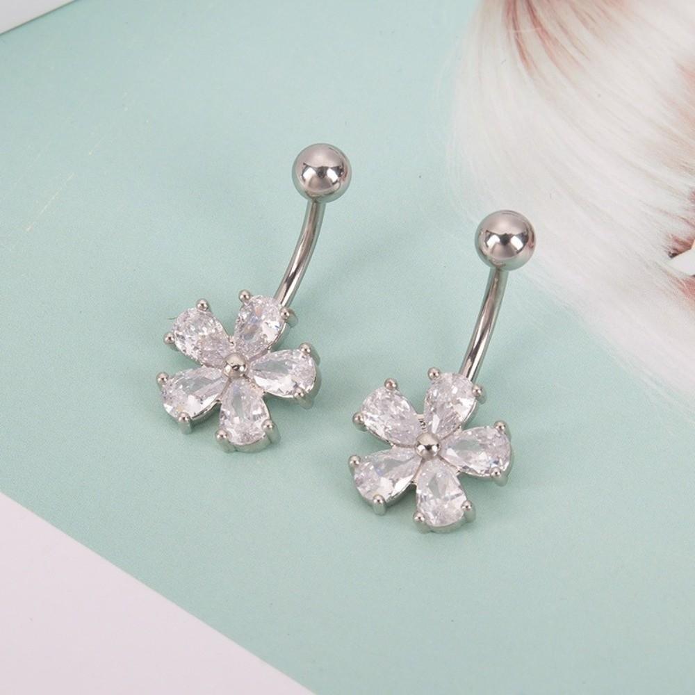 Stainless Steel Navel Ring Simple Body Piercing Jewelry Holiday Belly Button Rings  For Women