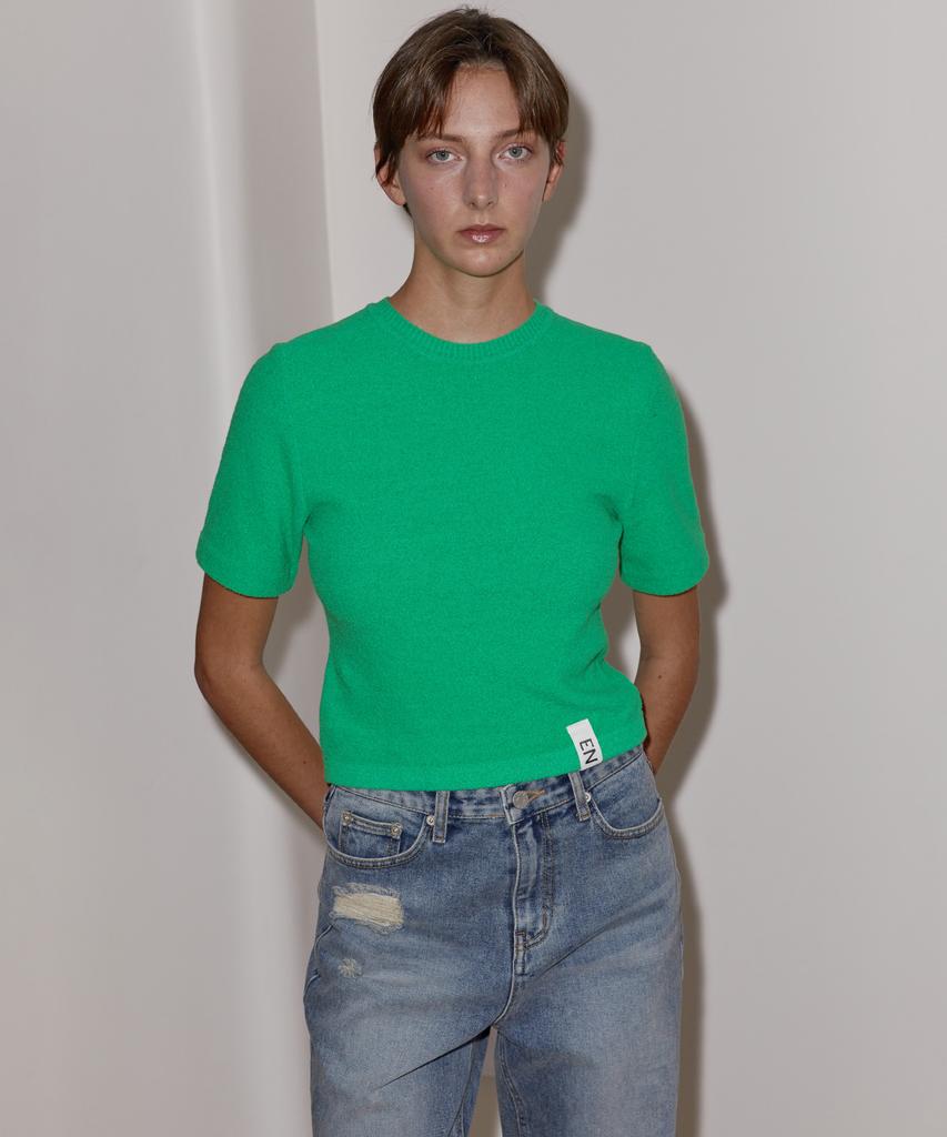 EN OR Outlabel Boucle Knit Top - Green