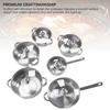 Cooking Set with Lids Thickened Multifunctional Easy To Clean Even Heating Stainless Steel Pots and Pans Set for Kitchen