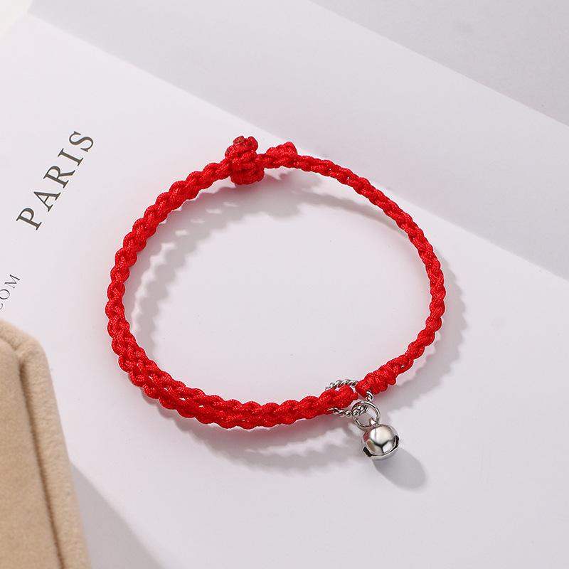 PANJBJ Kaninchen Armband für Damen Mädchen Rotes Geflecht Verstellbarer Schmuck Neujahrs Geburtstagsgeschenk Dropshipping Großhandel