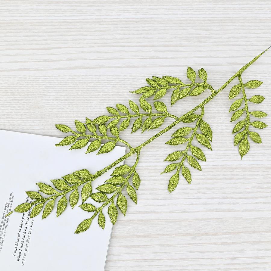 

45 см листья из семян дыни, рождественские золотые пластиковые листья, рамка для фото на елку, европейская цветочная композиция, декоративные листья восковницы зелёный