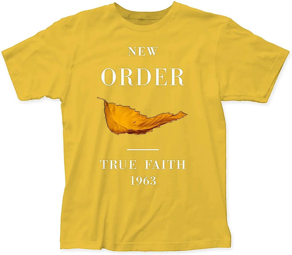 Men Tops Clothes Cotton New Order True Faith Fitted Tee Shirts Male Tshirt Guys T-shirt