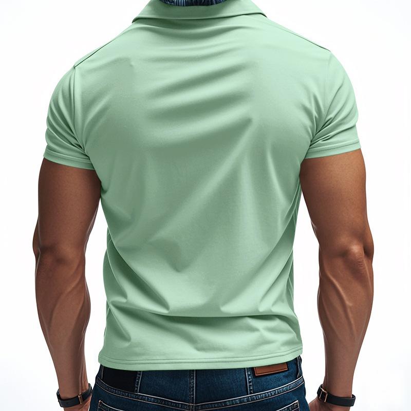 Men's Minimalist Quick-Dry Polo Shirt Summer Top for Men Loose-Fit Breathable Collared Short-Sleeved T-Shirt