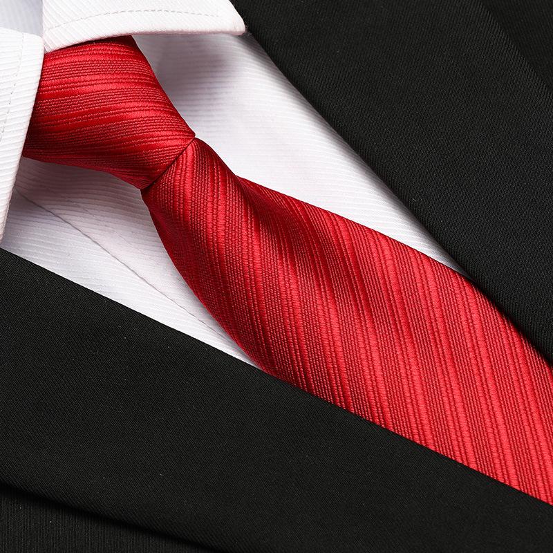 Men'S Formal Wedding Business Tie 8Cm Groom Wedding Banquet Burgundy Tie Hand Zipper Men And Women