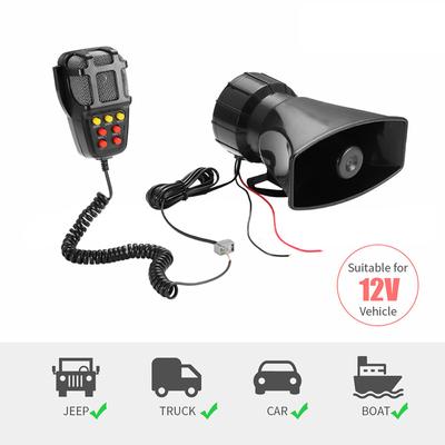 7-dźwiękowy głośny alarm ostrzegawczy samochodu ciężarowego Głośnik alarmu samochodowego 12 V syrena klakson pneumatyczny 110 dB megafon policja straż pożarna alarm ostrzegawczy samochodu