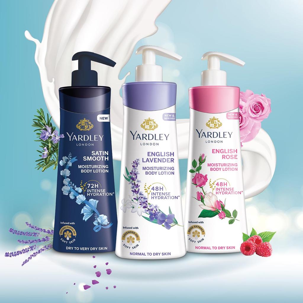 Yardley London English Lavender Moisturizing Body Lotion With Germ Shield 400ml Daily Hydrating Skin Care for Women
