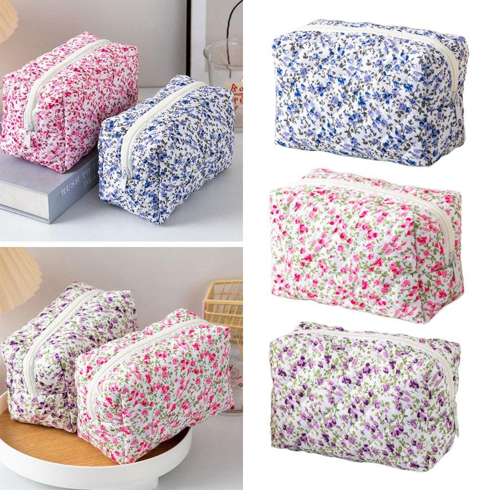 Trendy Floral Print Makeup Bag Multi-functional Large Capacity Toiletry Bag Portable Makeup Pouch Women